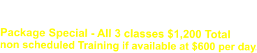 The 1 day Adjuster class is $300  The 2 day Xactimate class is $600 Package Special - All 3 classes $1,200 Total non scheduled Training if available at $600 per day.